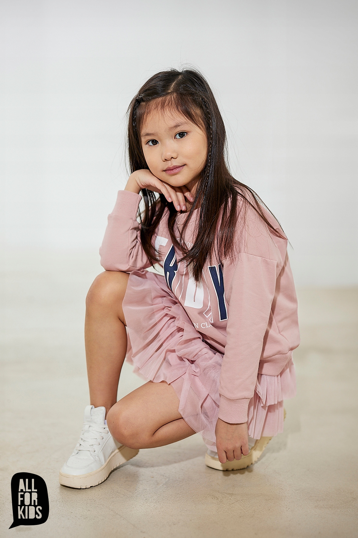 RÓŻOWA tiulowa SPÓDNICZKA z falbankami dziewczęca ALL FOR KIDS 128/134 Marka All For Kids