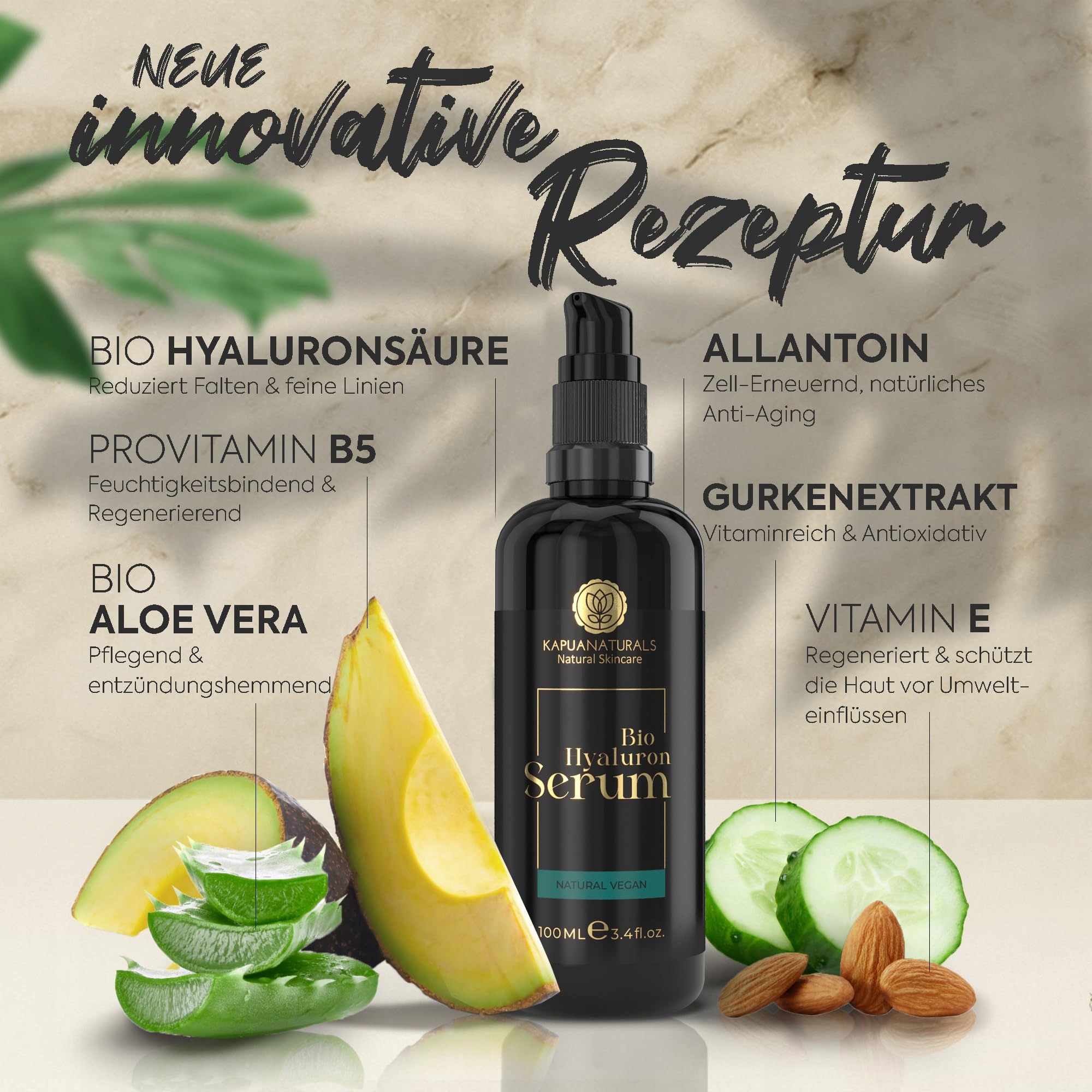 BIO Serum Z Kwasem Hialuronowym Wysokie Stężenie 100ml Wit E B5 Anti-Aging — miniatura 5