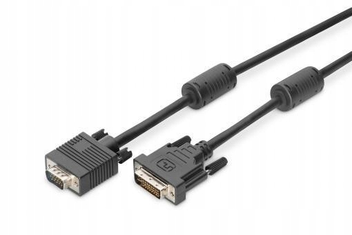 Kabel adapter DVI-I Dual Link Typ DVI-I(24+5)/VGA, M/M czarny 2m AK-320300- Marka Digitus