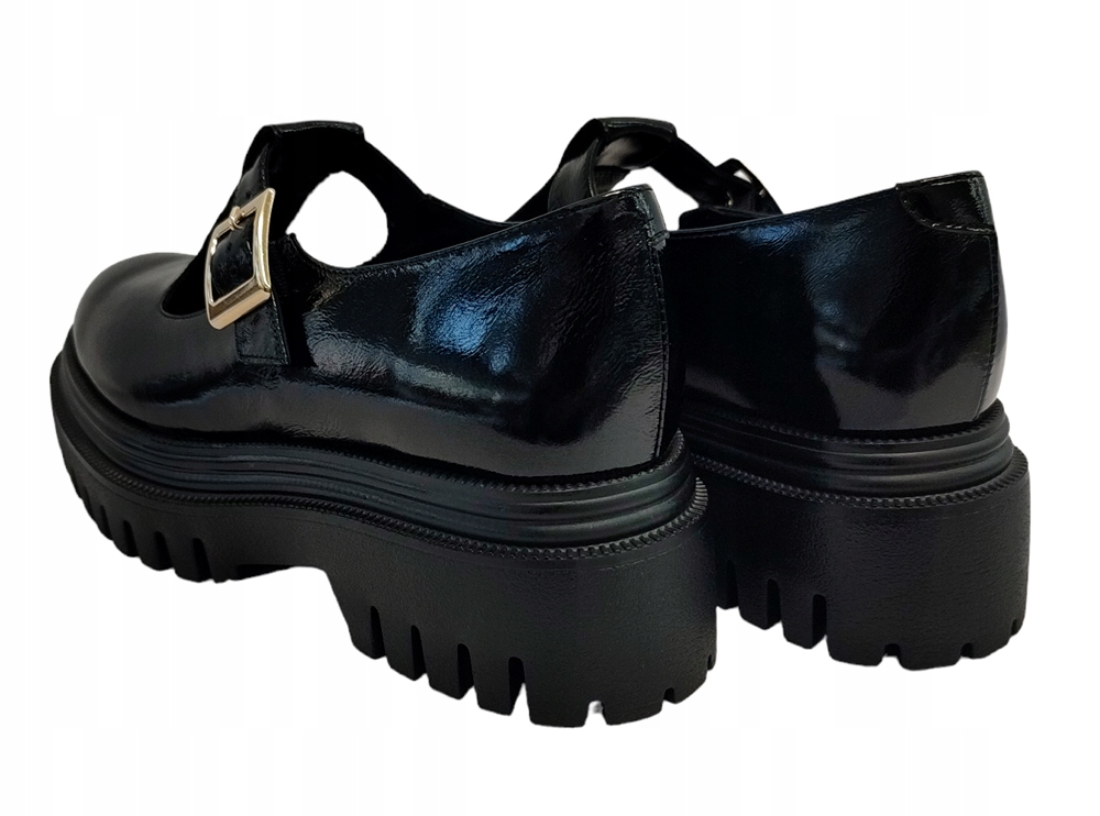 Półbuty Karino 4779 R.37 Skóra Czarny Lakier Rozmiar 37