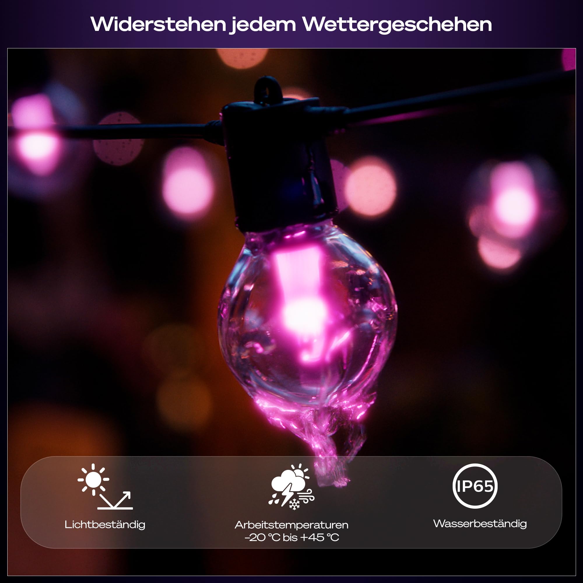 PHILIPS Hue Festavia Zewnętrzna Lampa LED 14M 20 Kul RGBW Aplikacja Hue — miniatura 7