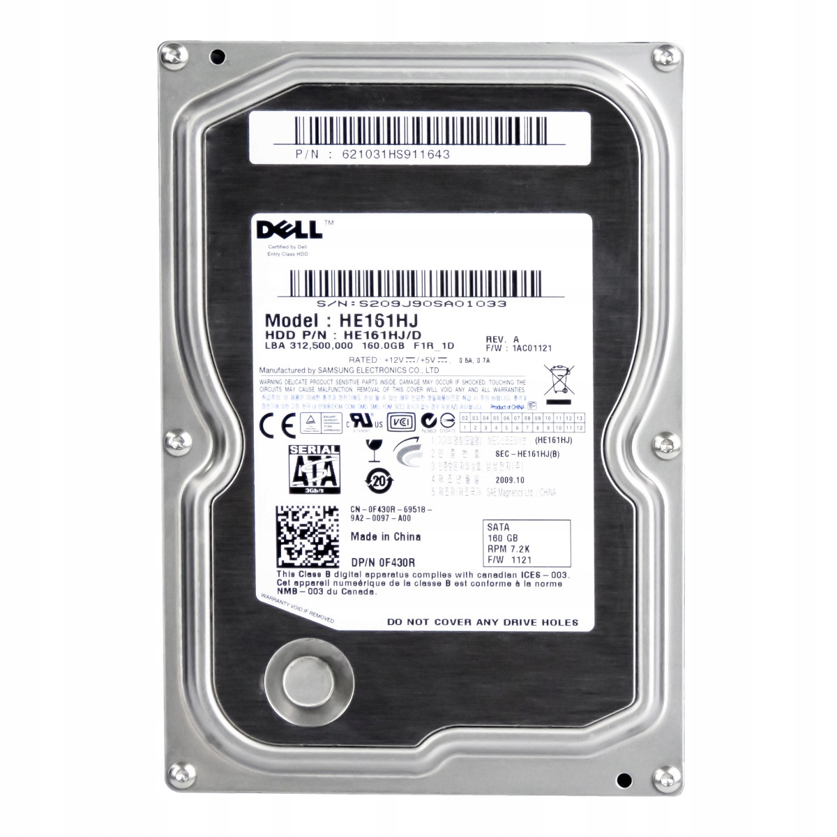Dell 0F430R 160GB 7.2k 8MB Sata II 3.5'' HE161HJ