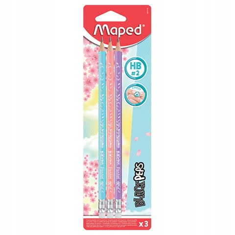 

Ołówek Z Gumką Blackpeps Pastel Hb 3SZT Maped