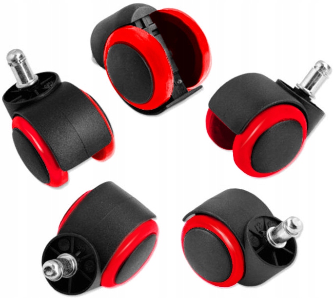 KÓŁKA DO FOTELA KRZESŁA OBROTOWEGO KAUCZUKOWE GUMA Fi11 MOCNE ZESTAW 5x