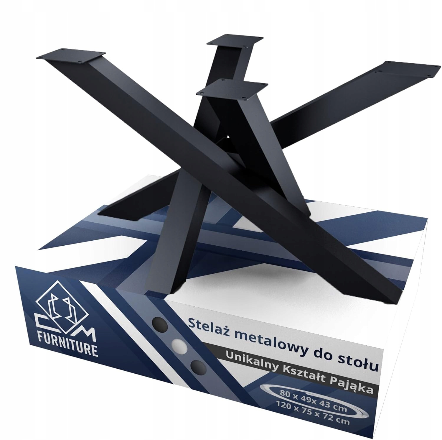 Noha Kovová Konferenčná Stolová Lavica Pavúk Loft Antracitová