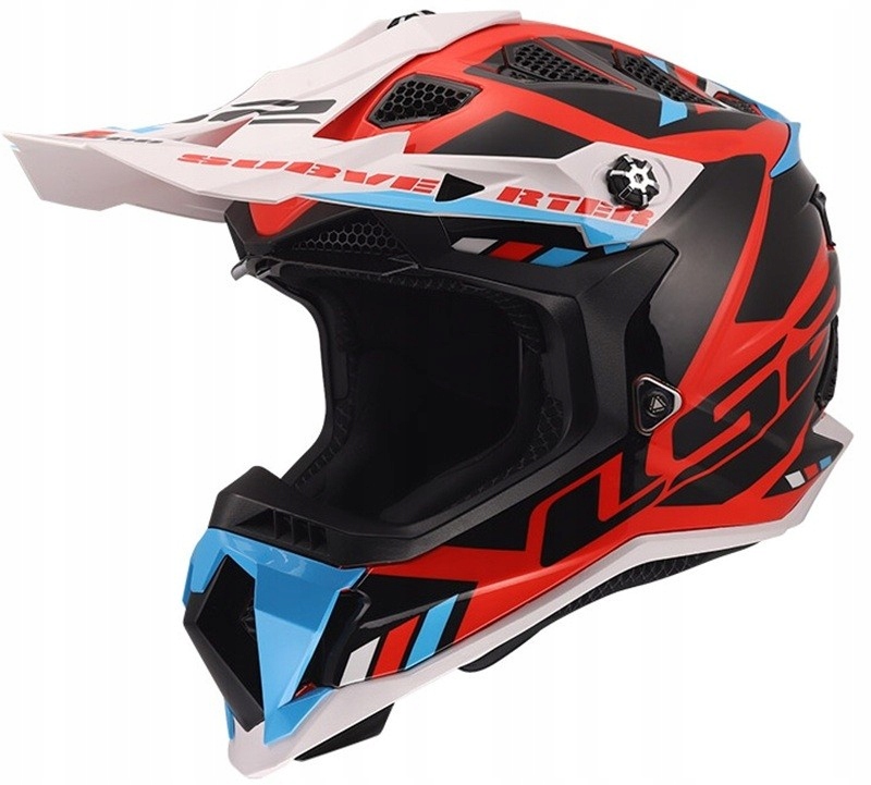 Prilba LS2 MX700 Subverter Evo II Stomp Bielo-modrá Červená, cross off road, veľkosť L