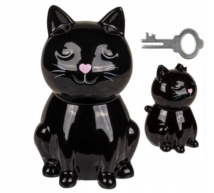 

Skarbonka Ceramiczna Kot Kotek Czarna Kluczyk 15CM