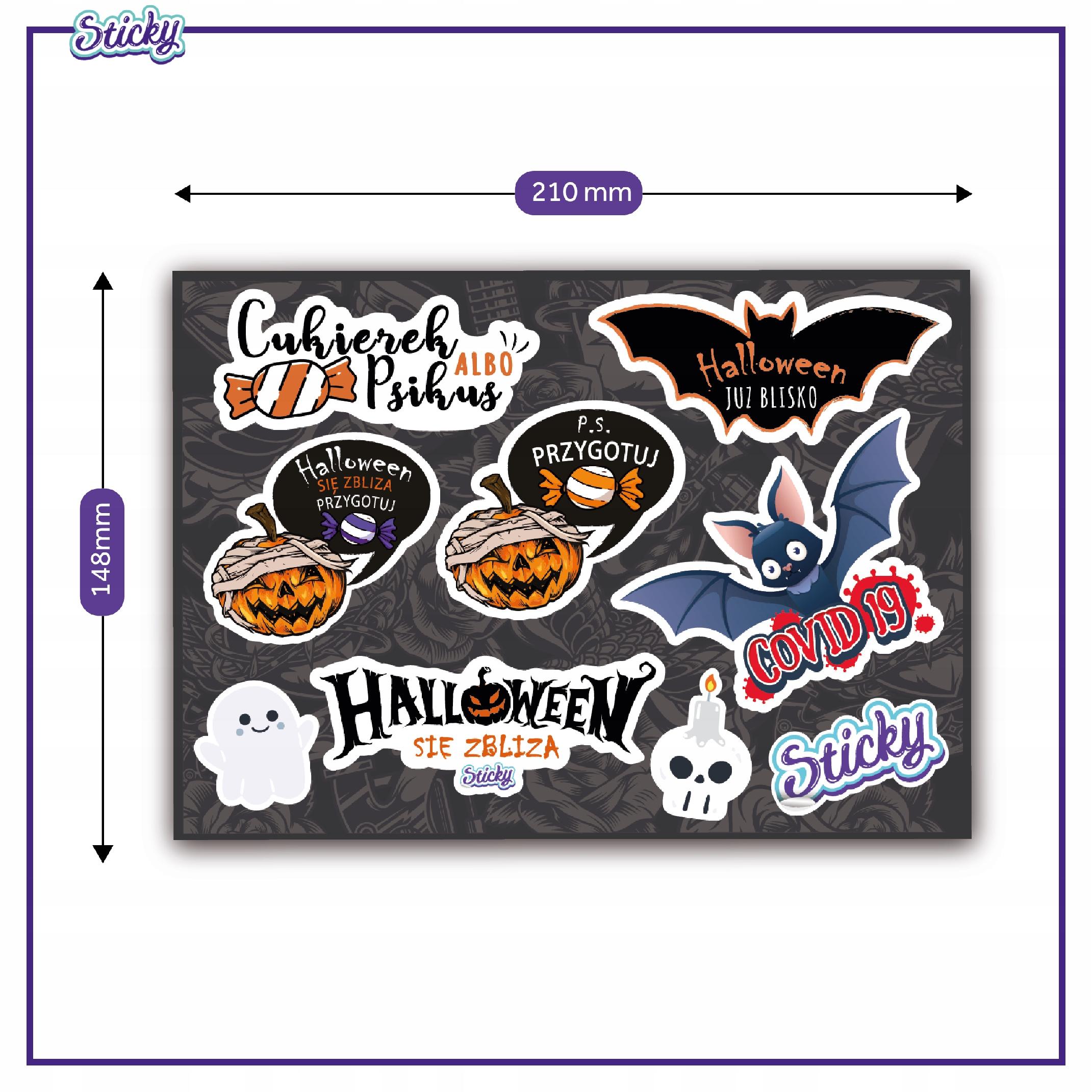 Naklejki HALLOWEEN NA ROWER, KASK MIX 9 szt Kod producenta 001