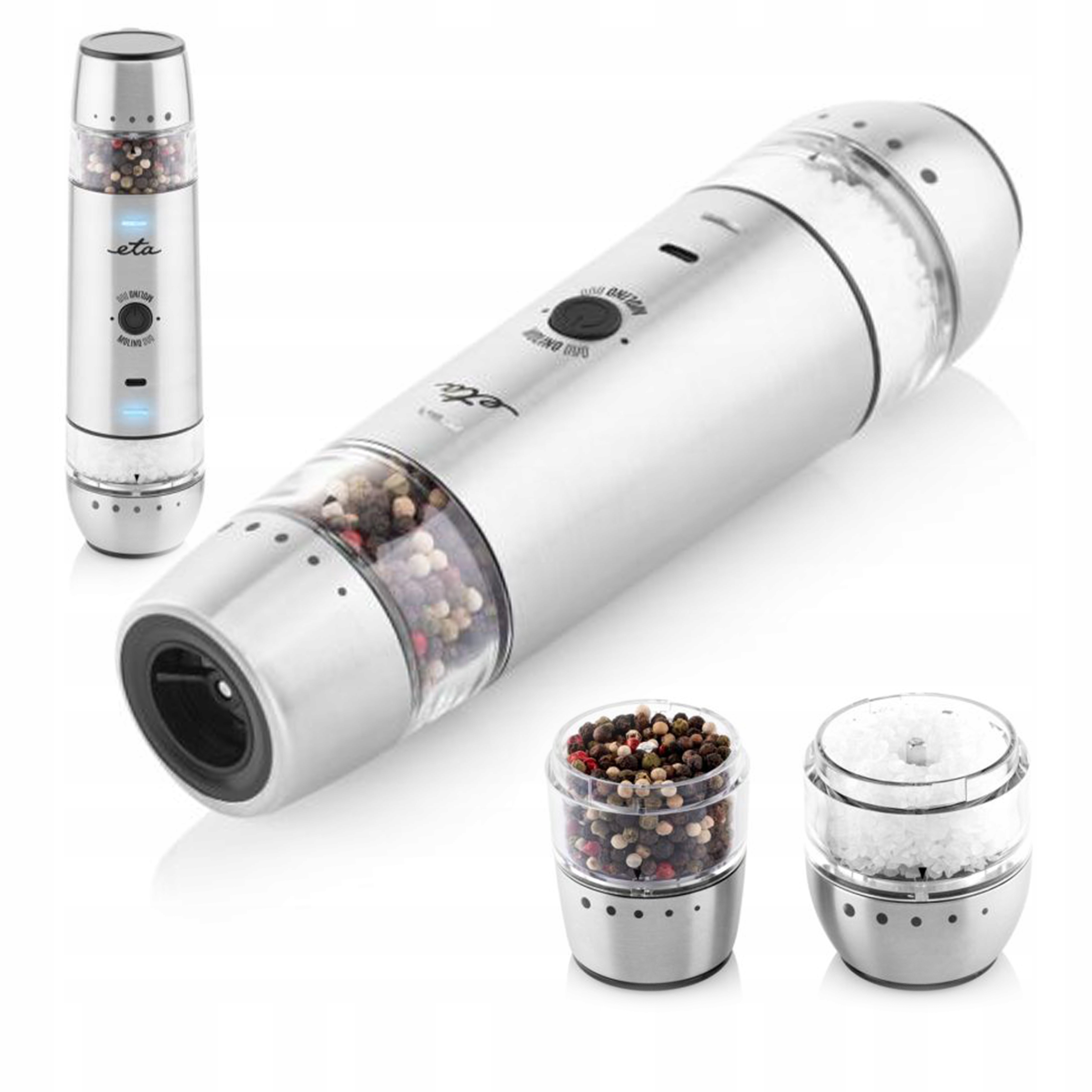 Młynek do Soli i Pieprzu Przypraw 2w1 na Akumulator z Regulacją Eta Molino