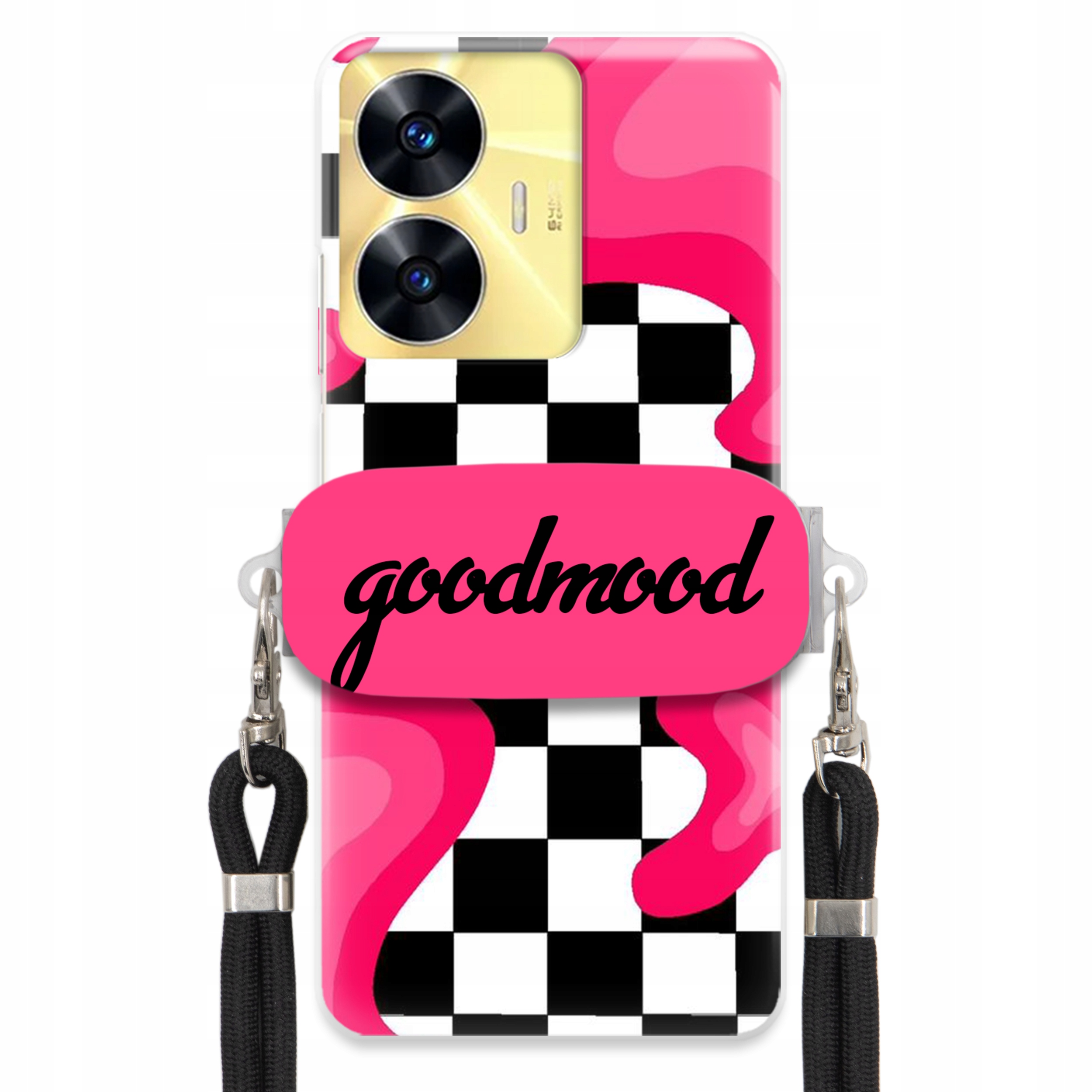 Puzdro Pre Realme C55 Sada Case Držiak Na Vodítko Čierna Pre Teenagerov Splash