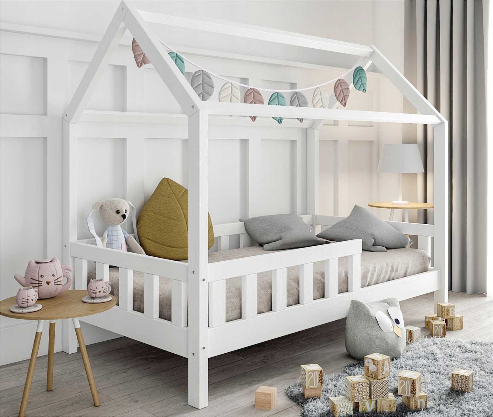 Łóżko Domek Płotek Luna 160x80 Marka Lackimeble