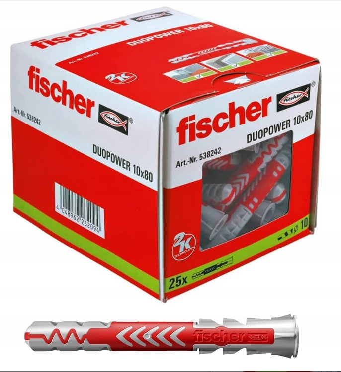 

Kołki Fischer Duopower kołek koszulka 10x82 25 szt
