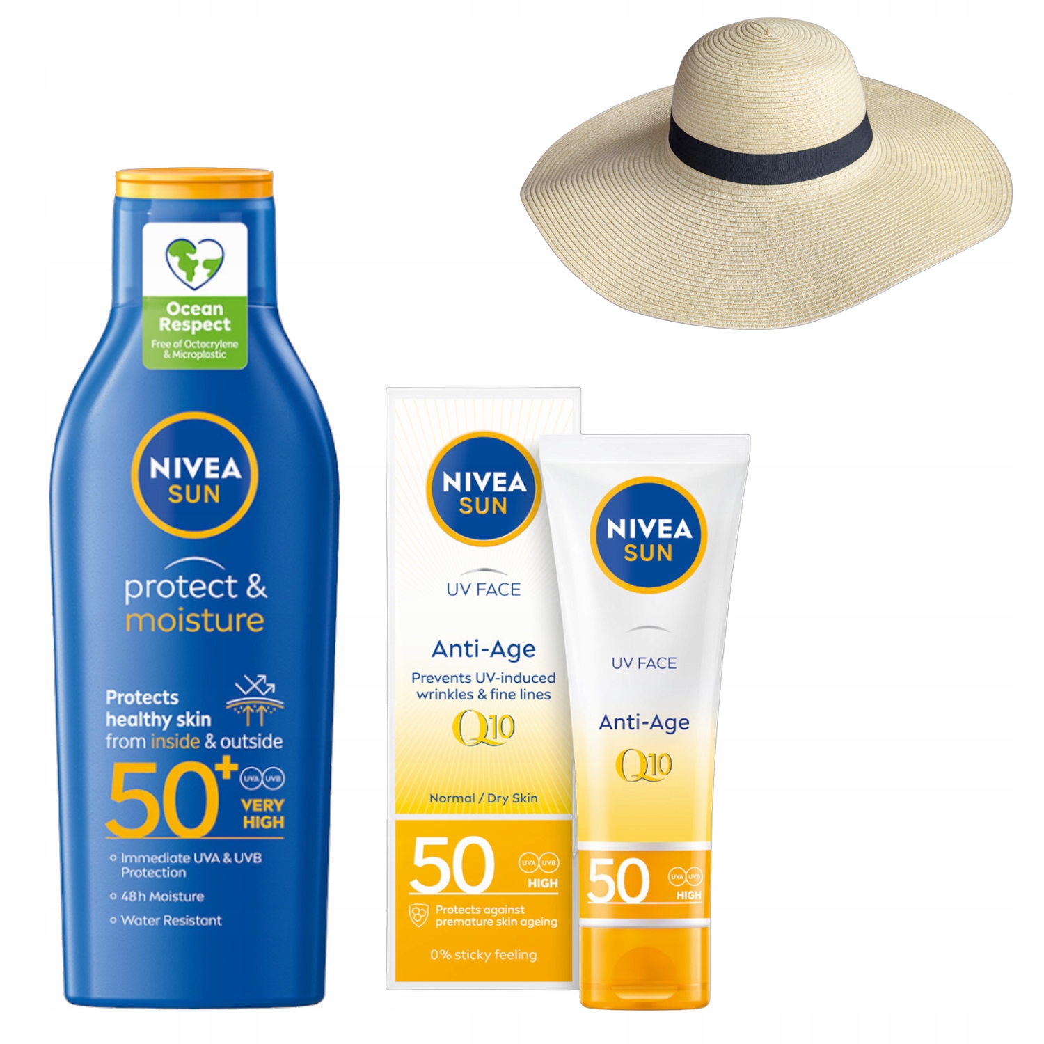 Nivea Sun Opalovací balzám SPF50 Proti vráskám Klobouk