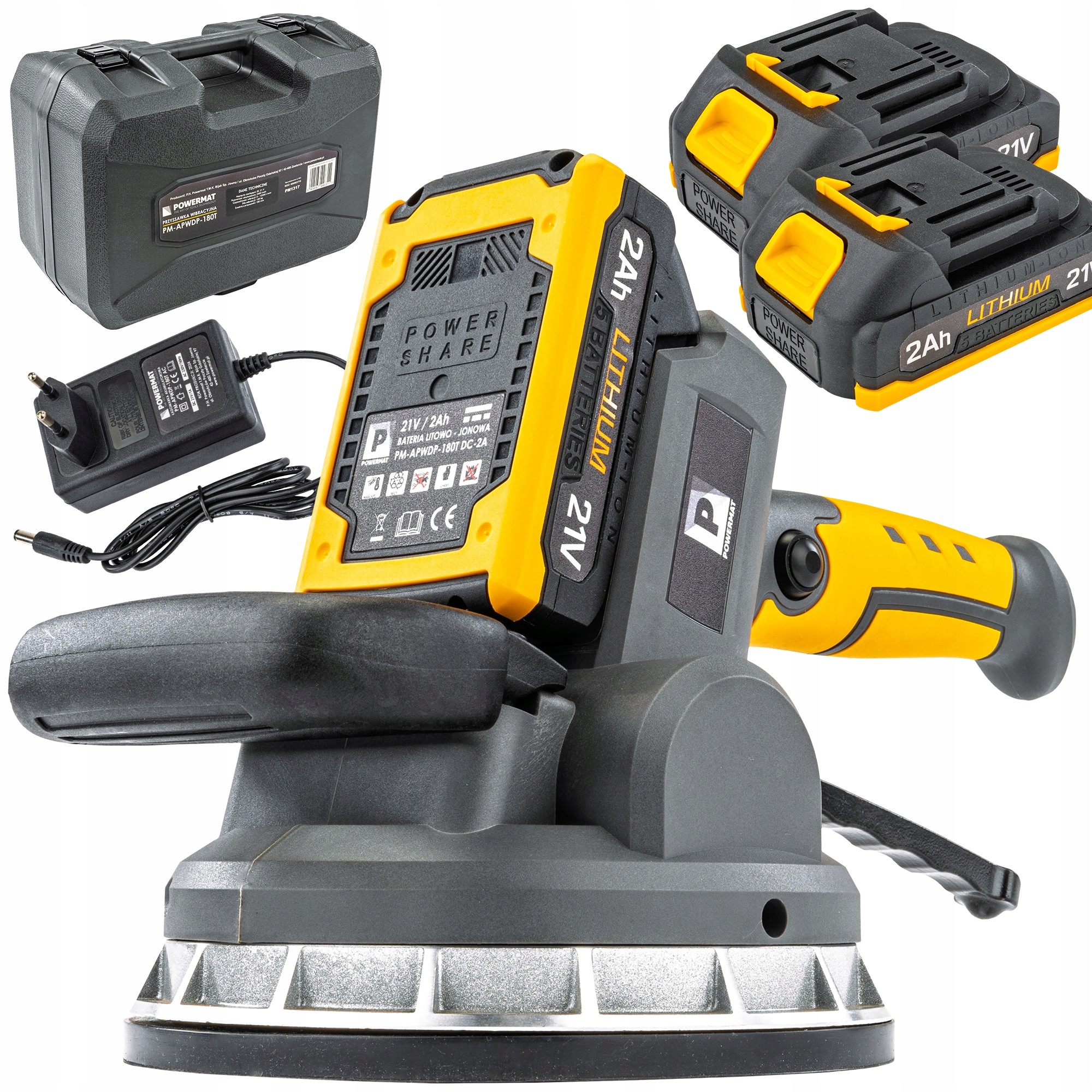 Přísavka Pro Pokládku Vyrovnávání Desek Vibrátor 21V 2x Aku