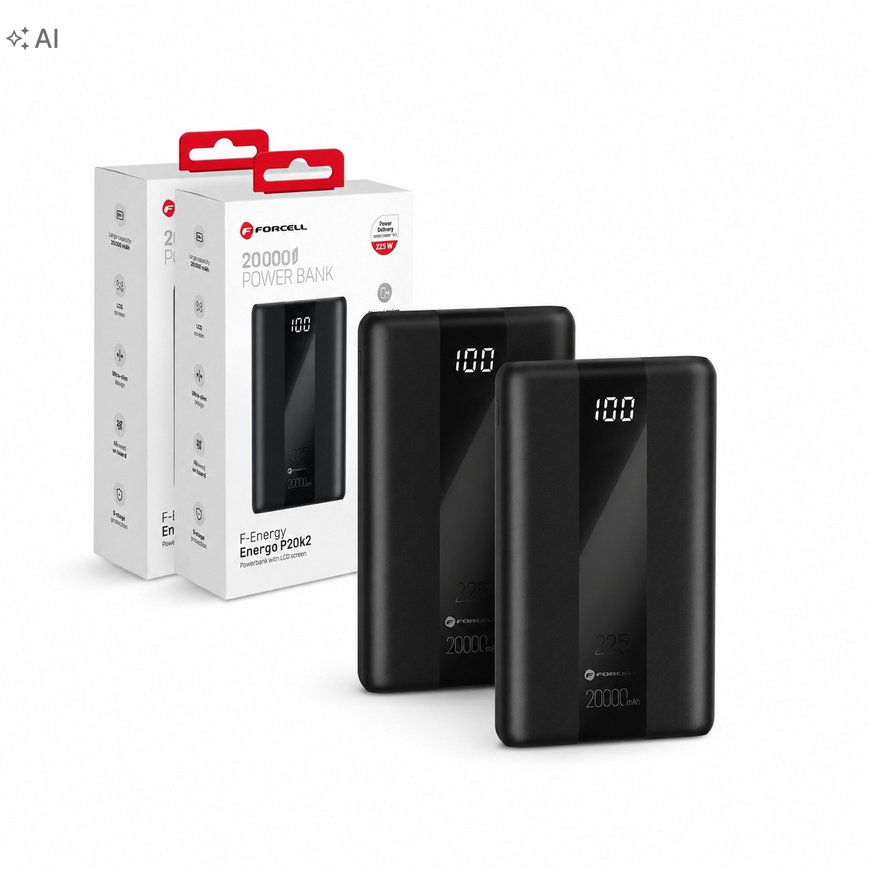 2x Powerbanka 20000 mAh Power Bank Usb-c 3x Usb QC3.0 kabel Usb na Usb-c