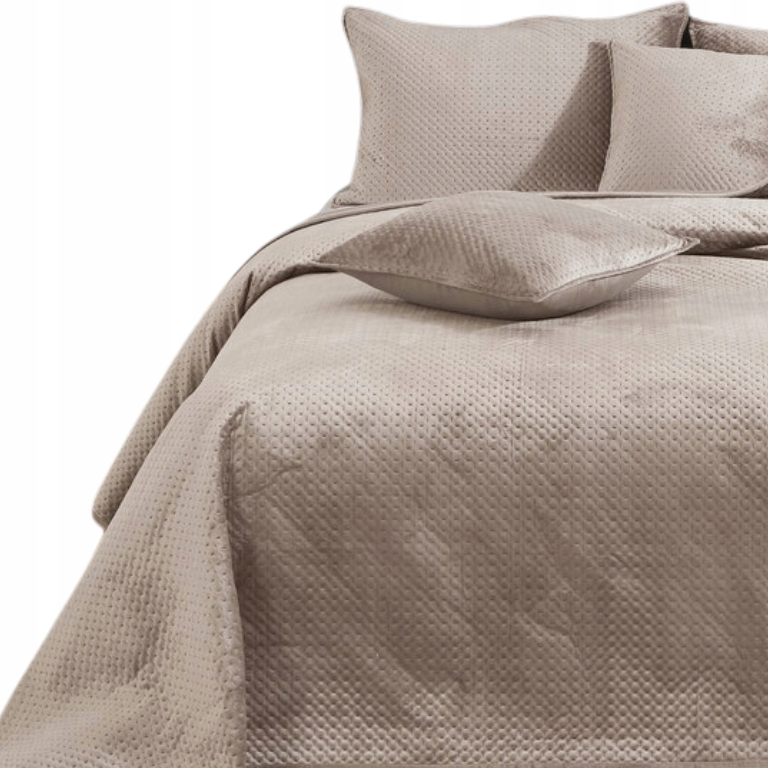 Přikrývka Na Postel Prošívaná Velvet Kapa Koc Pled 240x260 Maya Béžová