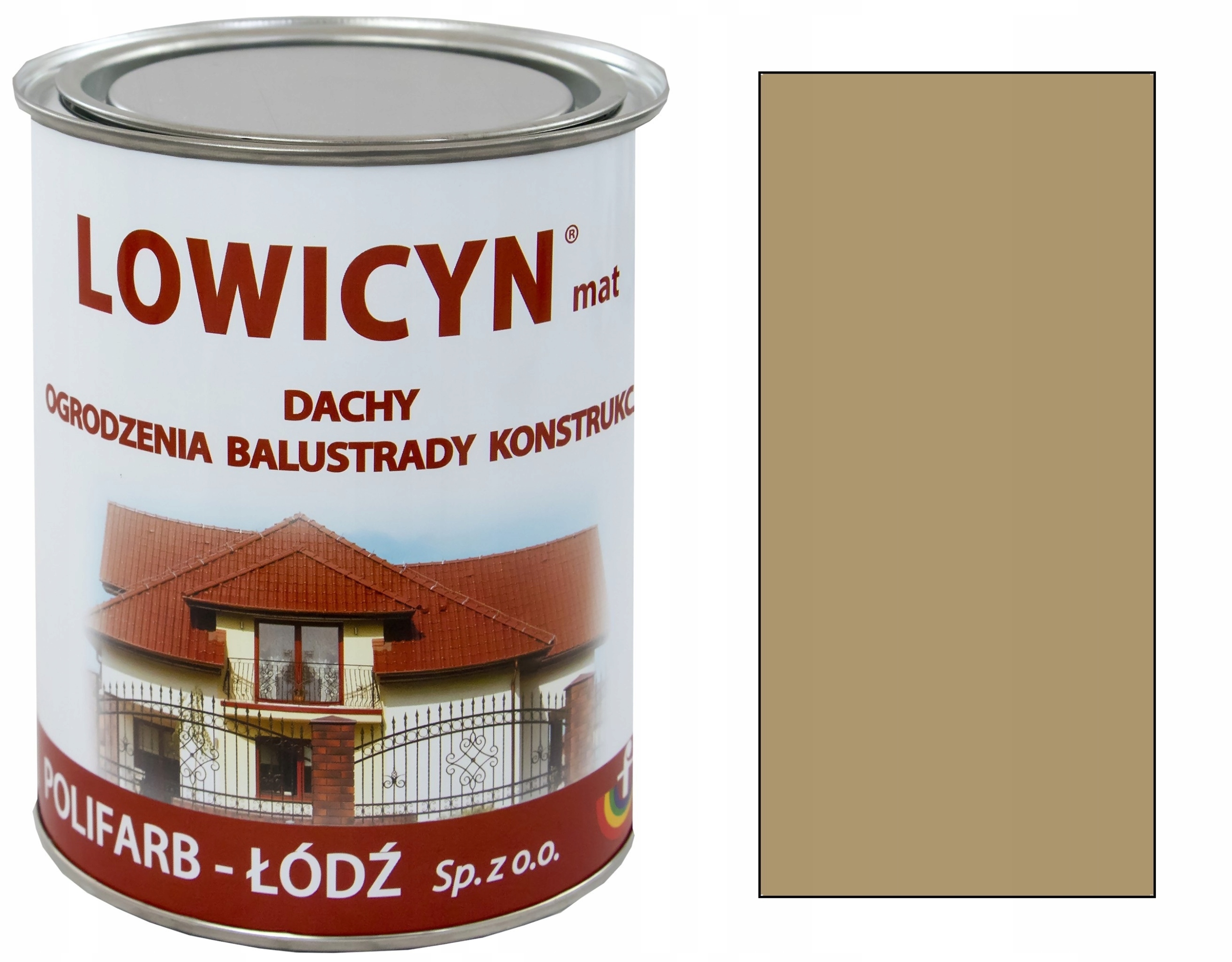 Lowicyn farba na ocynk dach ogrodzenia Brunatno-beżowa RAL1011 Mat 10L