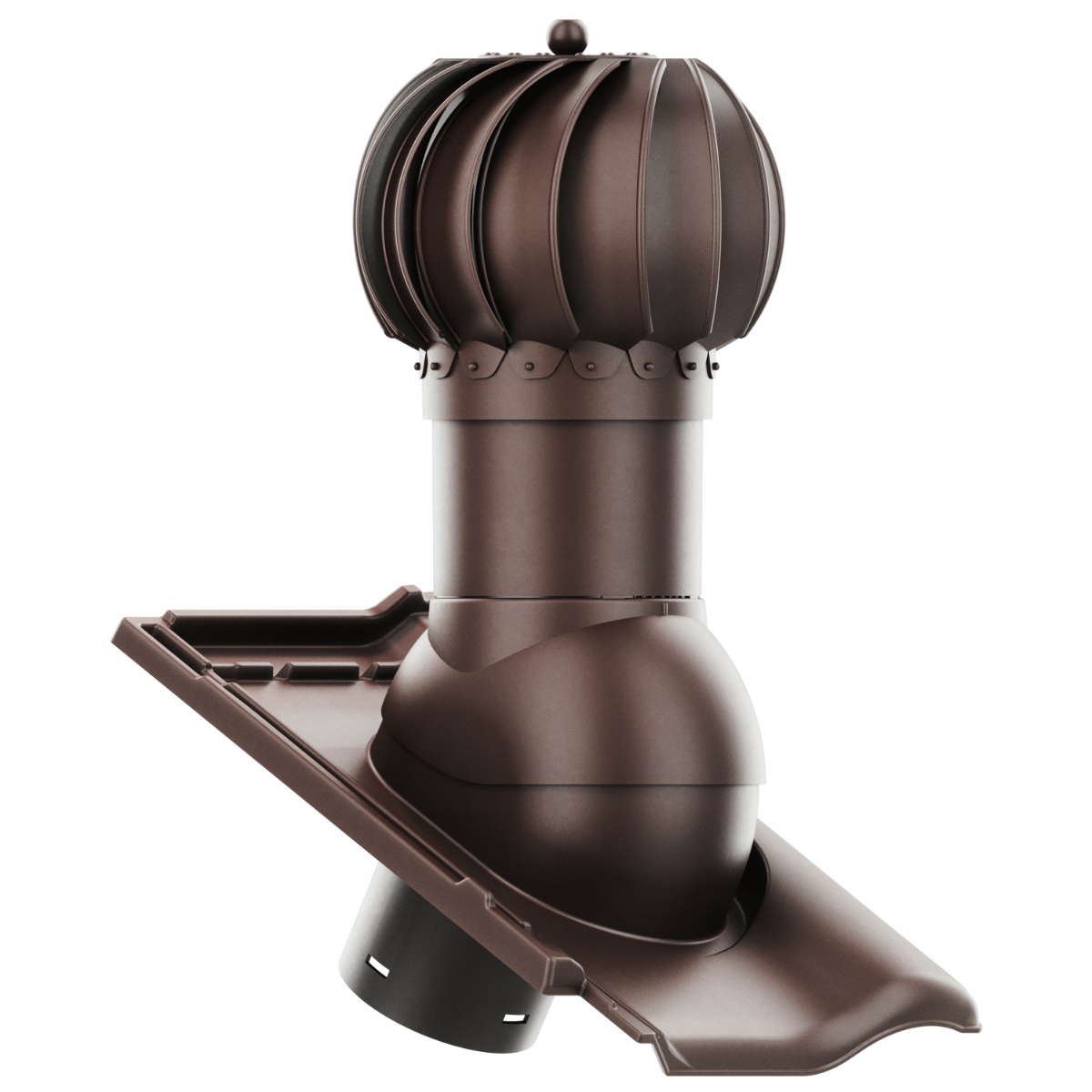 Rotační kulový Větrací komín fi125 Braas Rubín 9V Hnědý