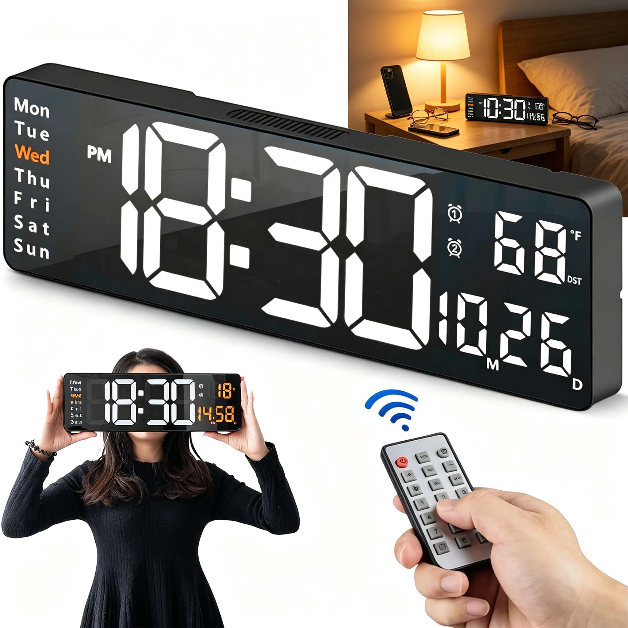 Hodiny Digitální Led Budík Moderní Design Vysoká Funkčnost