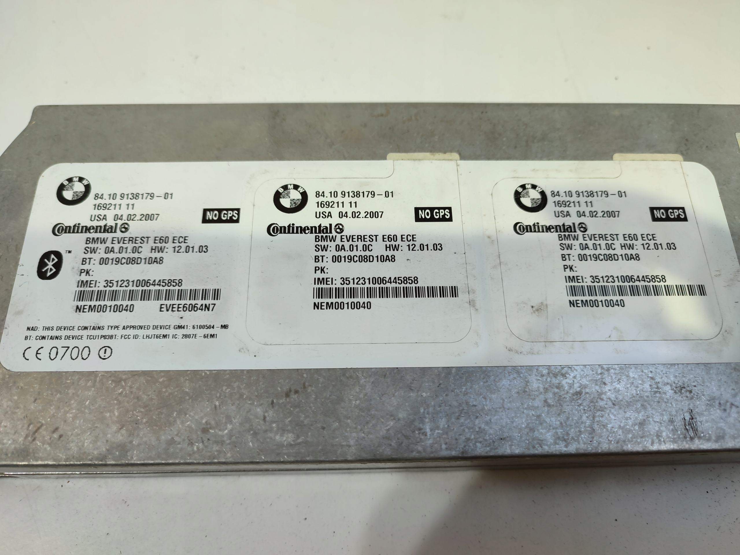 BMW E60 modul Vezerlő egység BLUETOOTH 9138179