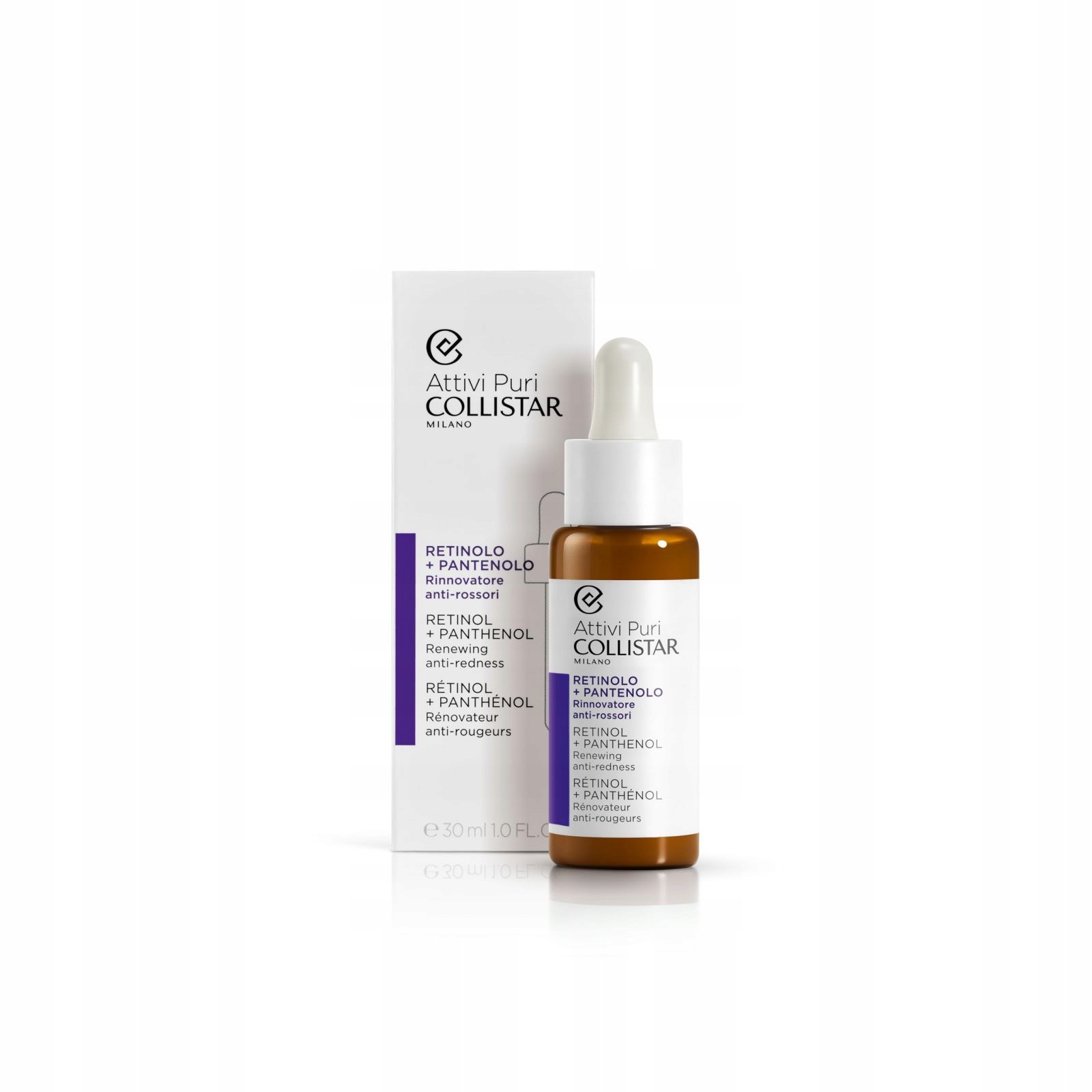 Collistar Attivi Puri Retinol Panthenol Kapky Proti Zarudnutí Pleti, 30 ML