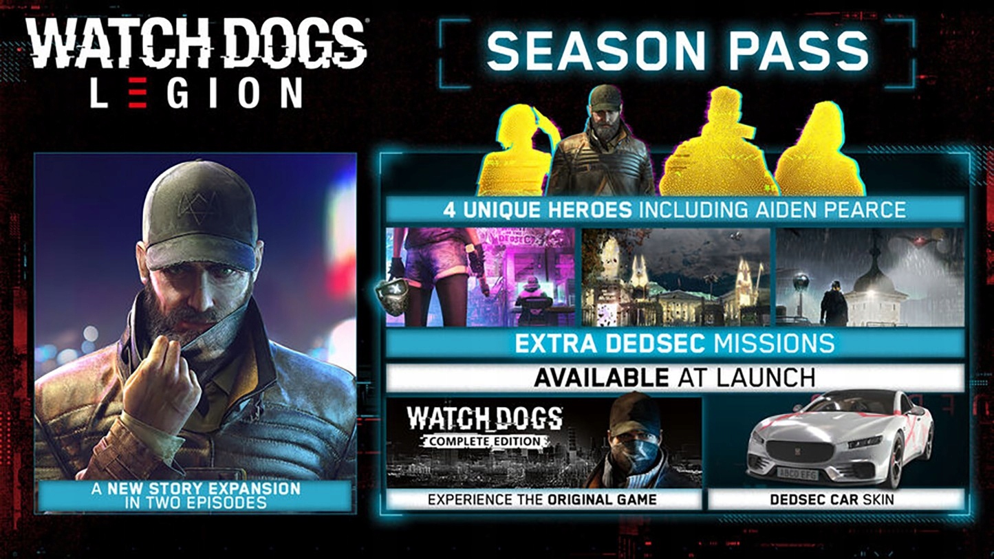 WATCH DOGS LEGION SEASON PASS PL PC KLUCZ UBISOFT Rodzaj wydania Dodatek (DLC)