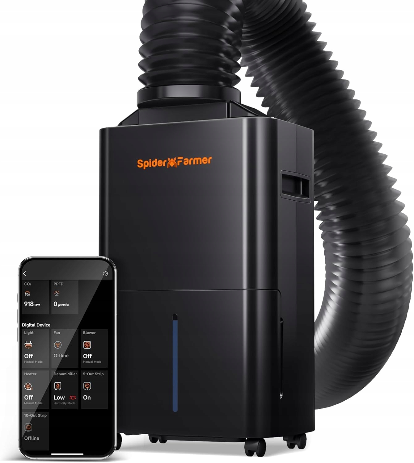 Spider Farmer odvlhčovač vzduchu 12 l ovládanie app časovač growbox