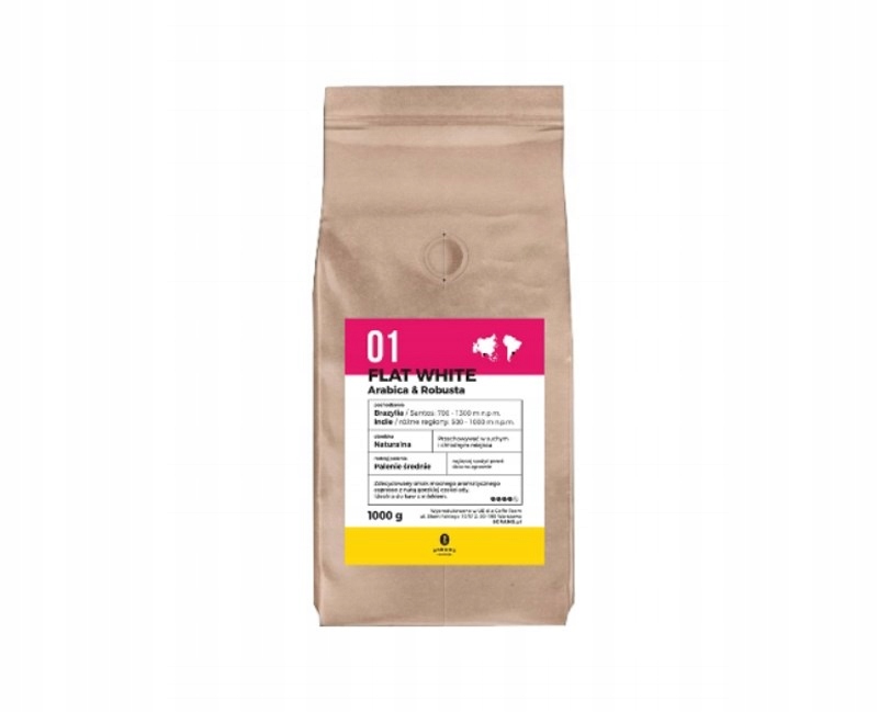 Levně Káva pražená zrnková 8 Grams Flat White arabika robusta 1 kg
