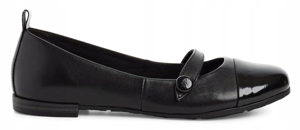 Marco Tozzi černé dámské kožené baleríny 36