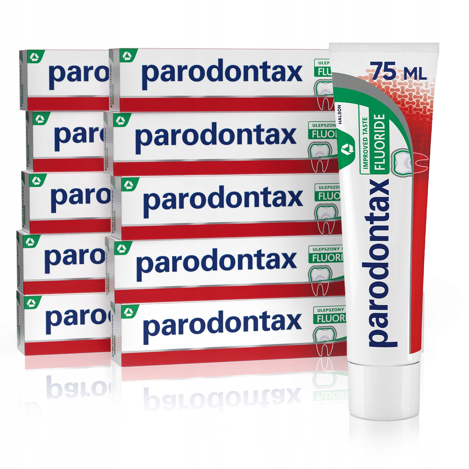 10x Pasta do zębów Parodontax Fluoride hamuje krwawienie dziąseł fluor 75ml