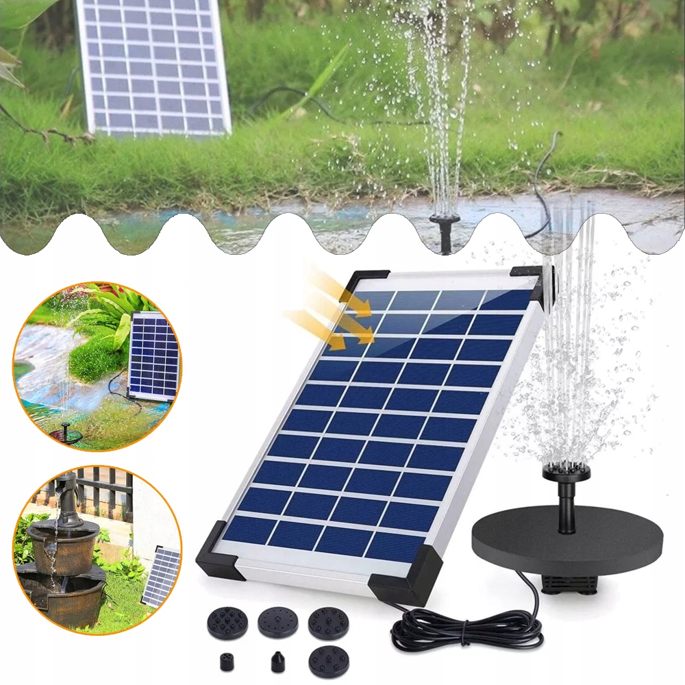 Solarna Pompa Fontannowa, Fontanna Solarna Do Ogrodu, Solarna Pompa Wodna