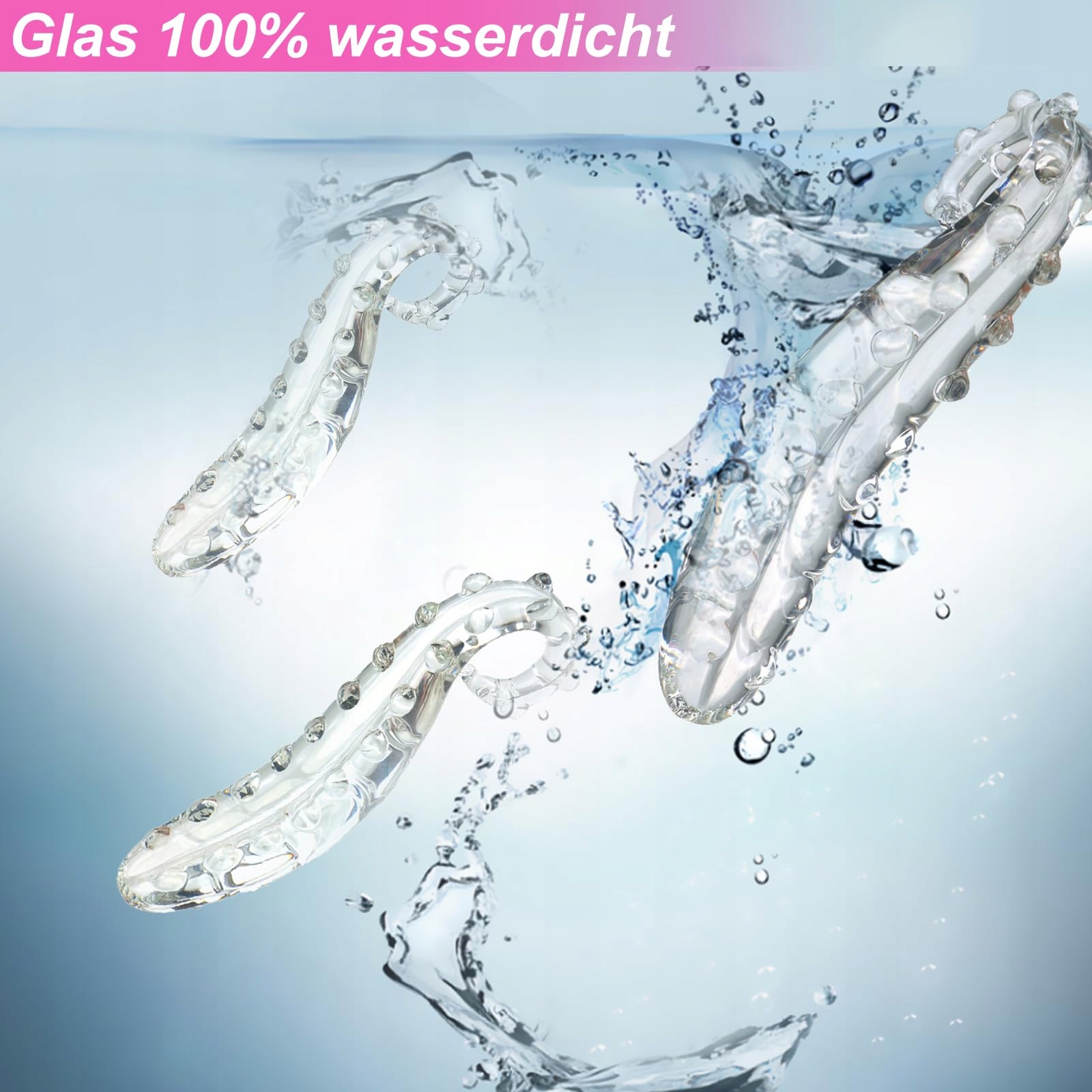 TRANSPARENZ Różowy Kryształowy Dildo S-kształtny Masażer Punktu G — miniatura 5
