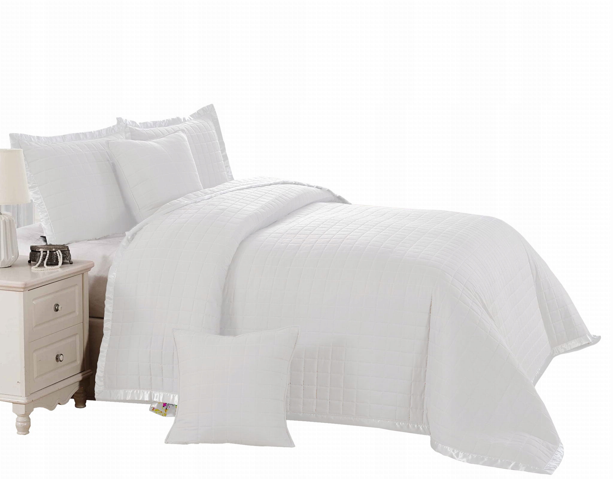 Dekorativní přehoz Checker 160x220 bílý