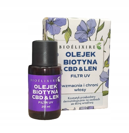 Bioelixire Biotínový olej CBD Len na vlasy