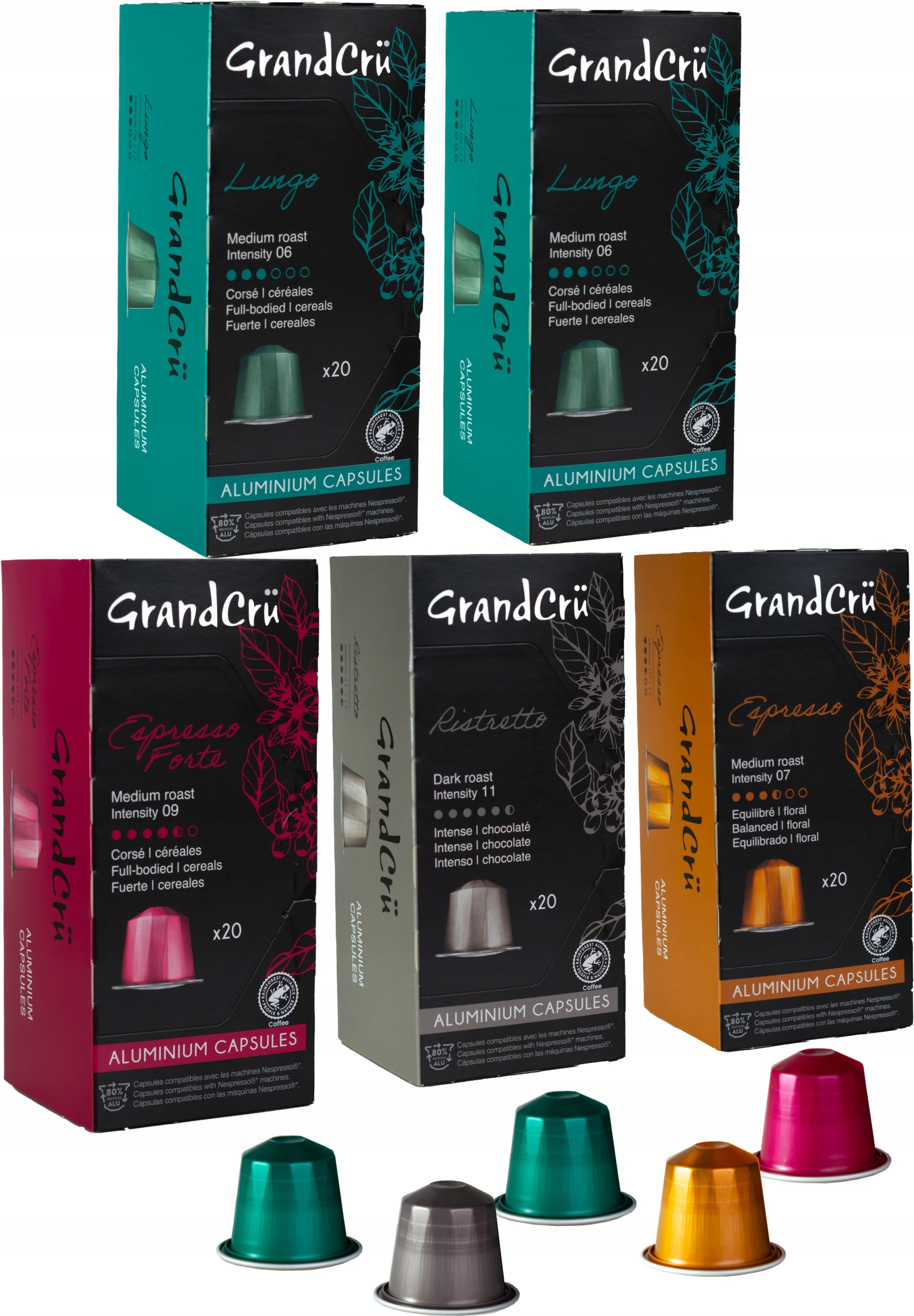 Levně Kapsle pro Nespresso Grand Cru Sada 5 x 20 (100 kusů)