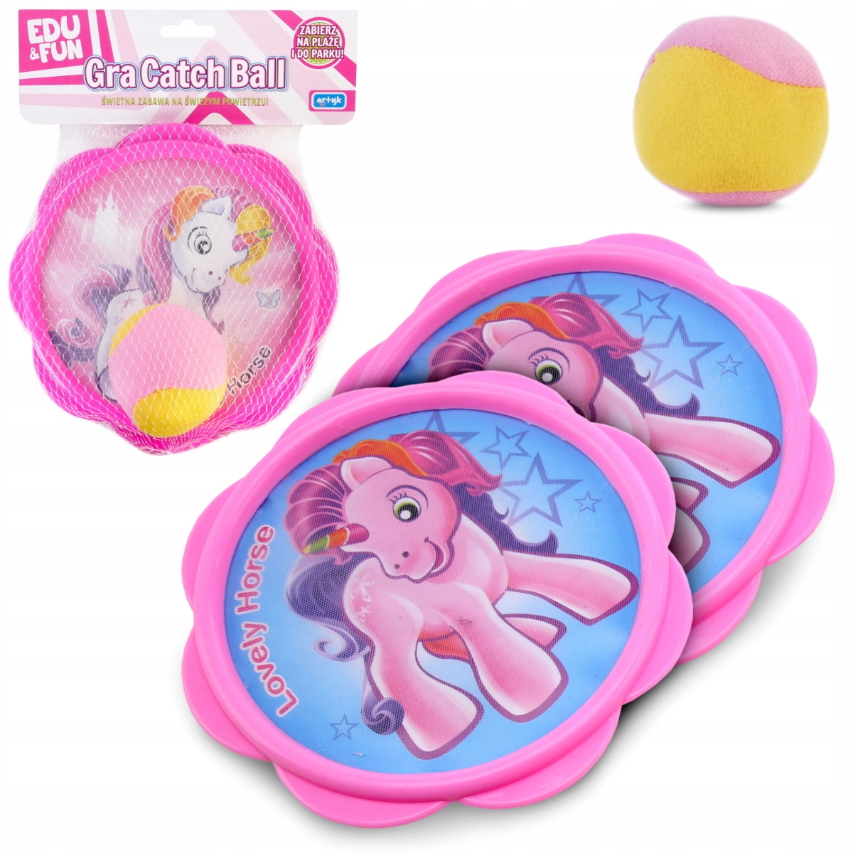 GRA NA RZEPY CATCH BALL KONIK JEDNOROŻEC RZUCAJ I ŁAP Kolor odcienie różu