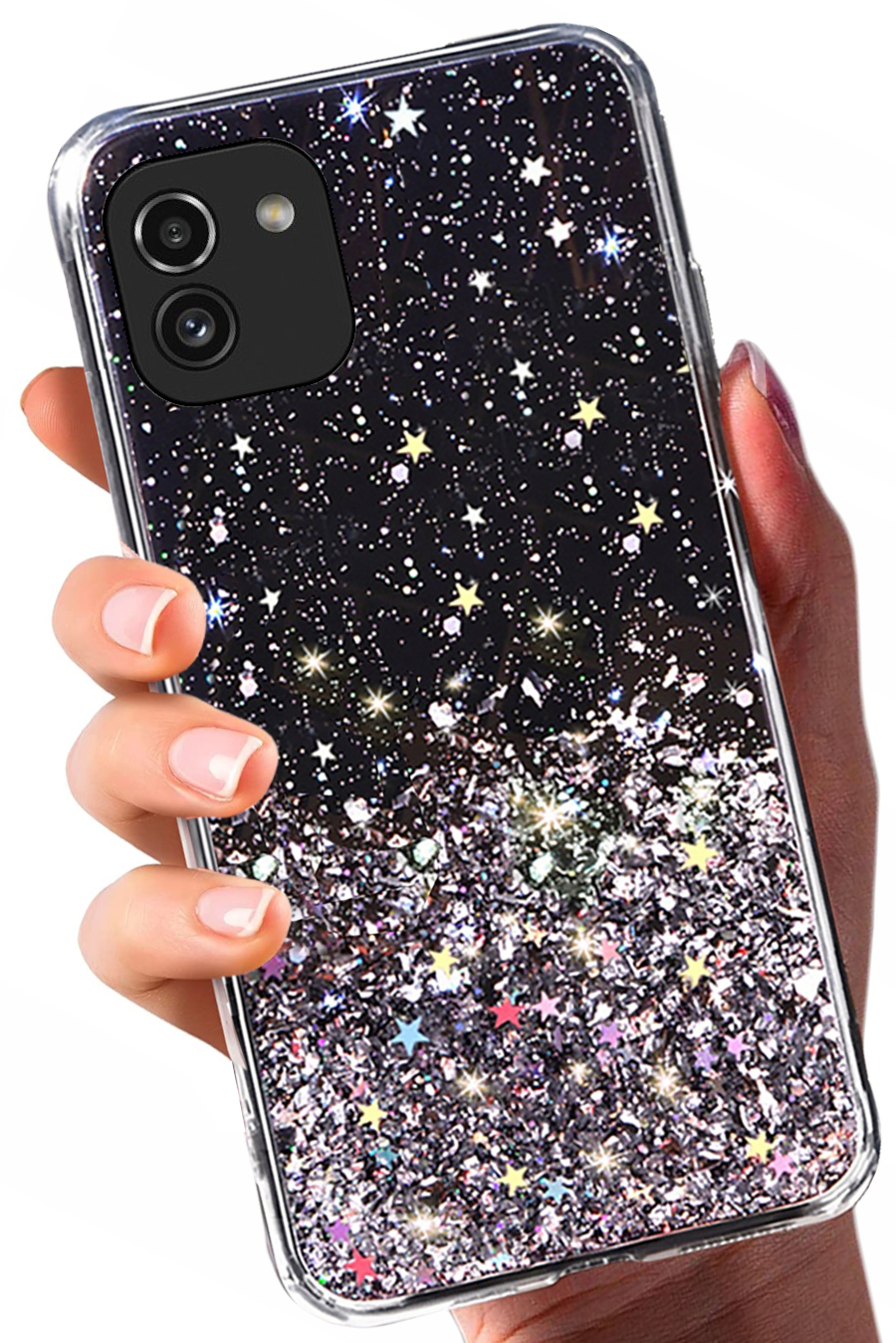 

Etui do Samsung A03 Glitter Case Brokat Szkło