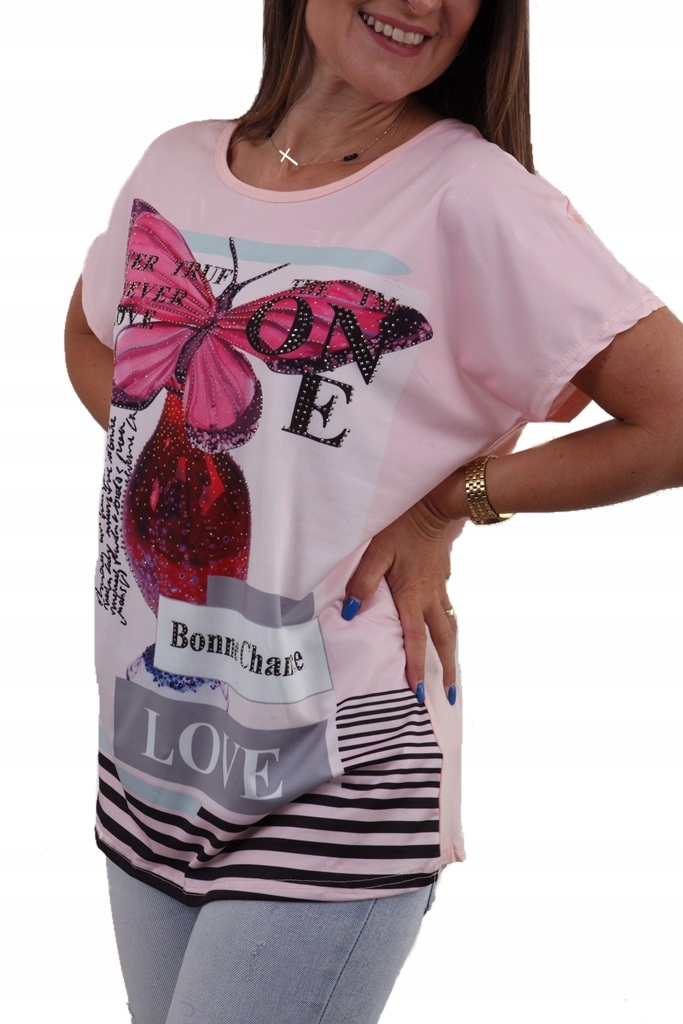 

Bluzka Zwiewna Lekka Nadruk Motyl Kolory * XL/XXL