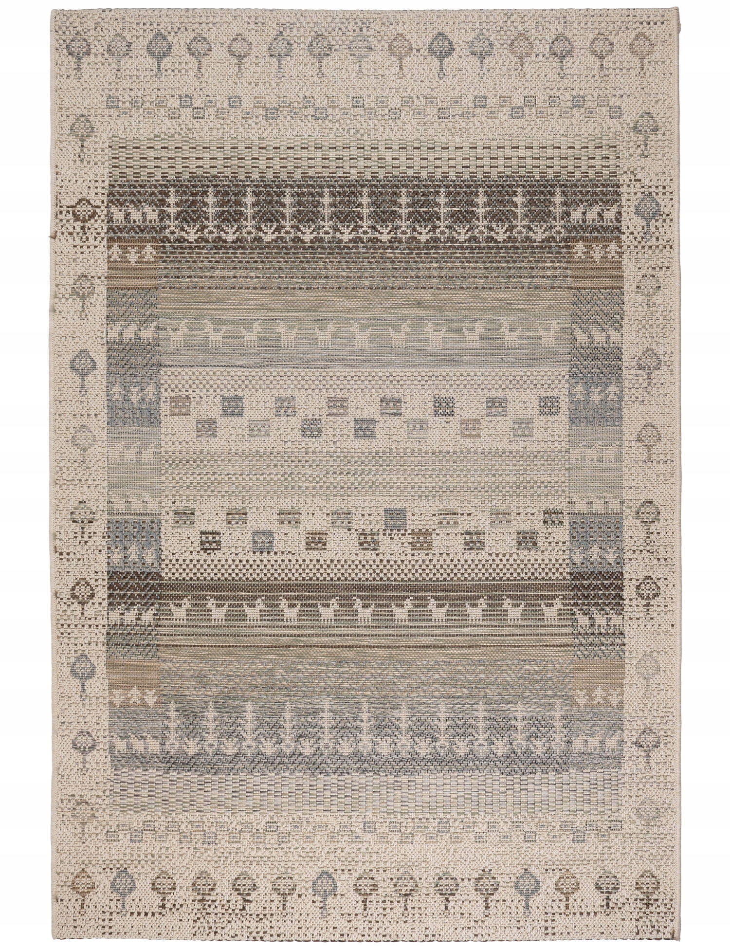 Dywan płasko tkany Kemet 200x280cm Aztecki Szary