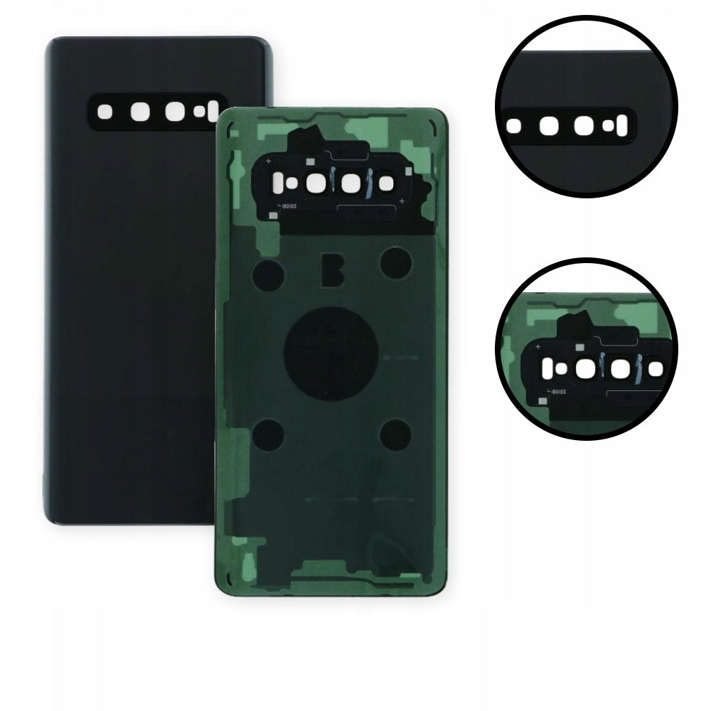Tylna klapka, tylne szkło do Samsung Galaxy S10 Plus, czarna matowa