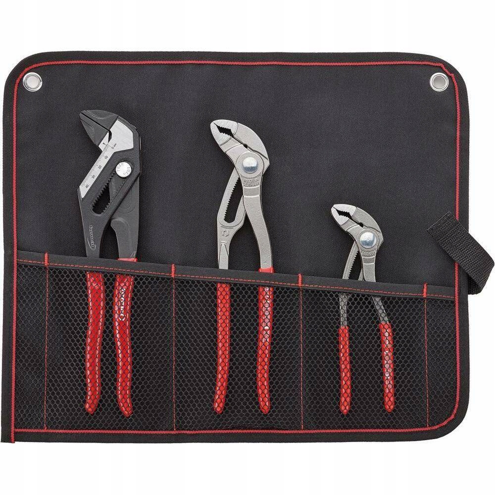 Sada. kleště na trubky a kleště-klíče 3-dílné v rolovacím pouzdro Format