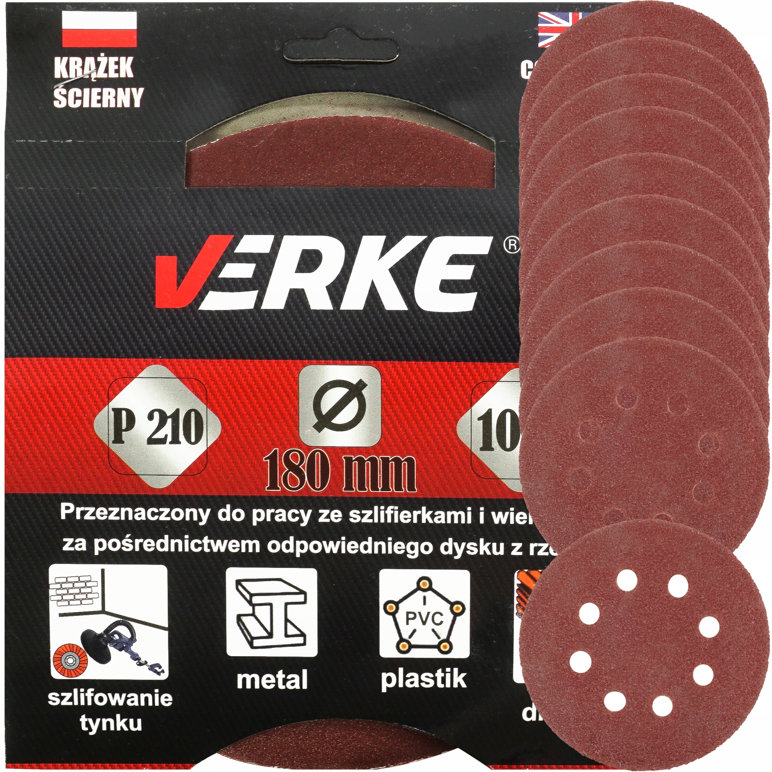

Krążek Papier Ścierny P 210 180 MM 10 Szt. Verke