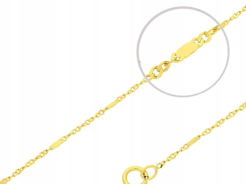 Zlatý řetízek 585 singapurský plech 45 cm Svaté Přijímání Svatý klasický jemný