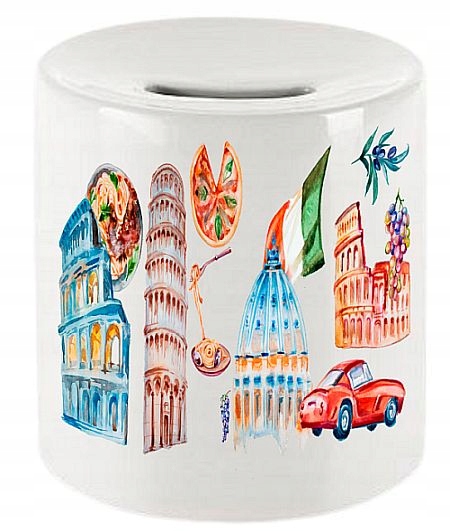 

Skarbonka ceramiczna Akwarele Italy Włochy
