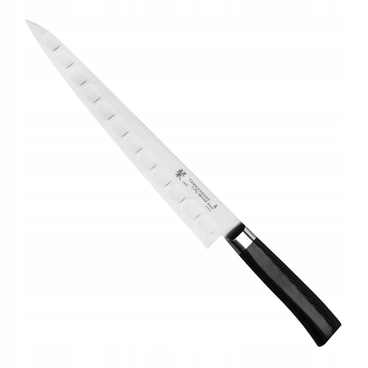 Tamahagane San Black VG-5 Nôž Sujihiki drážkovaný 27 cm