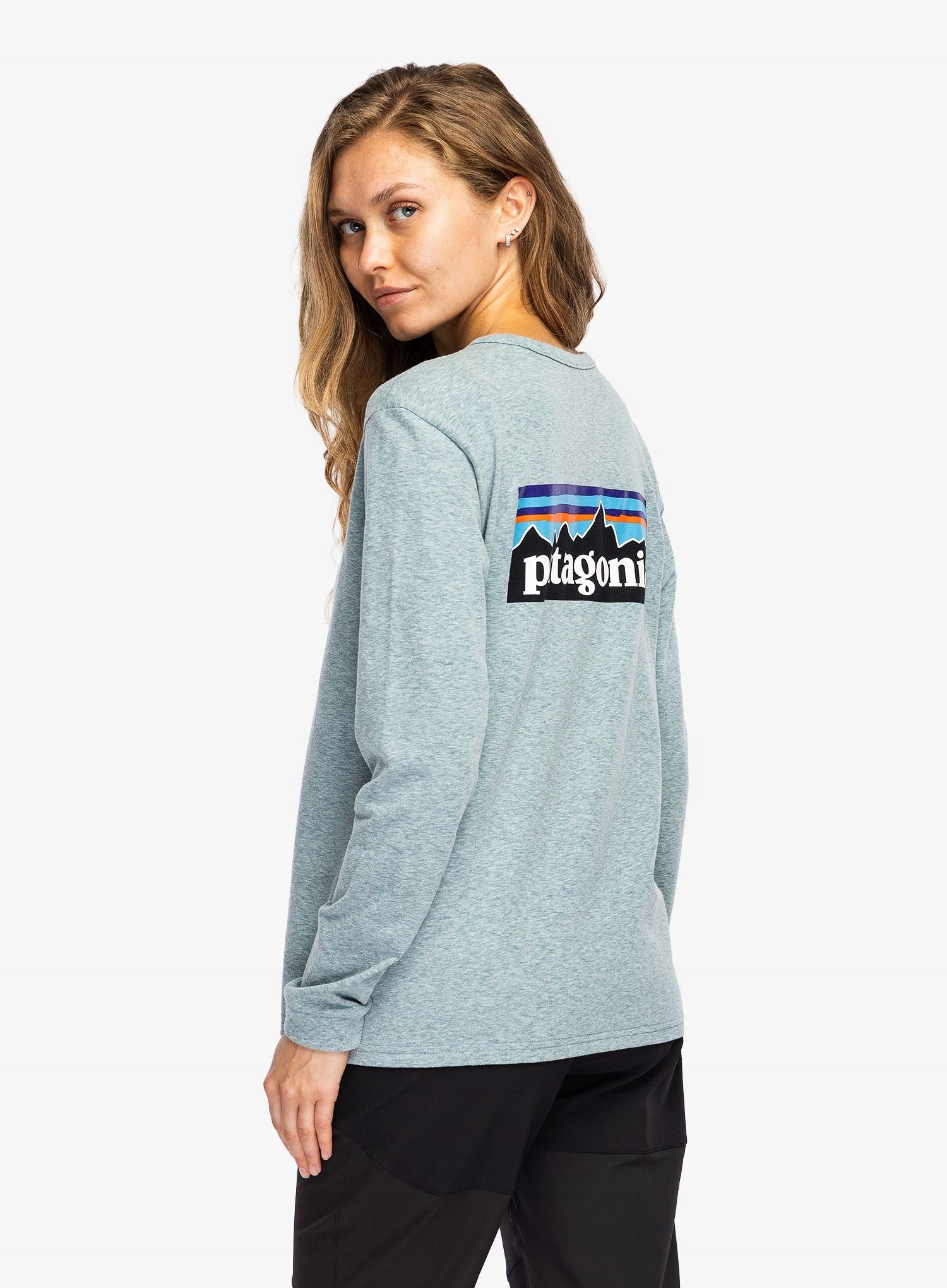 Bluza damska bez kaptura Patagonia L/s P-6 Logo Responsibili-Tee sage S