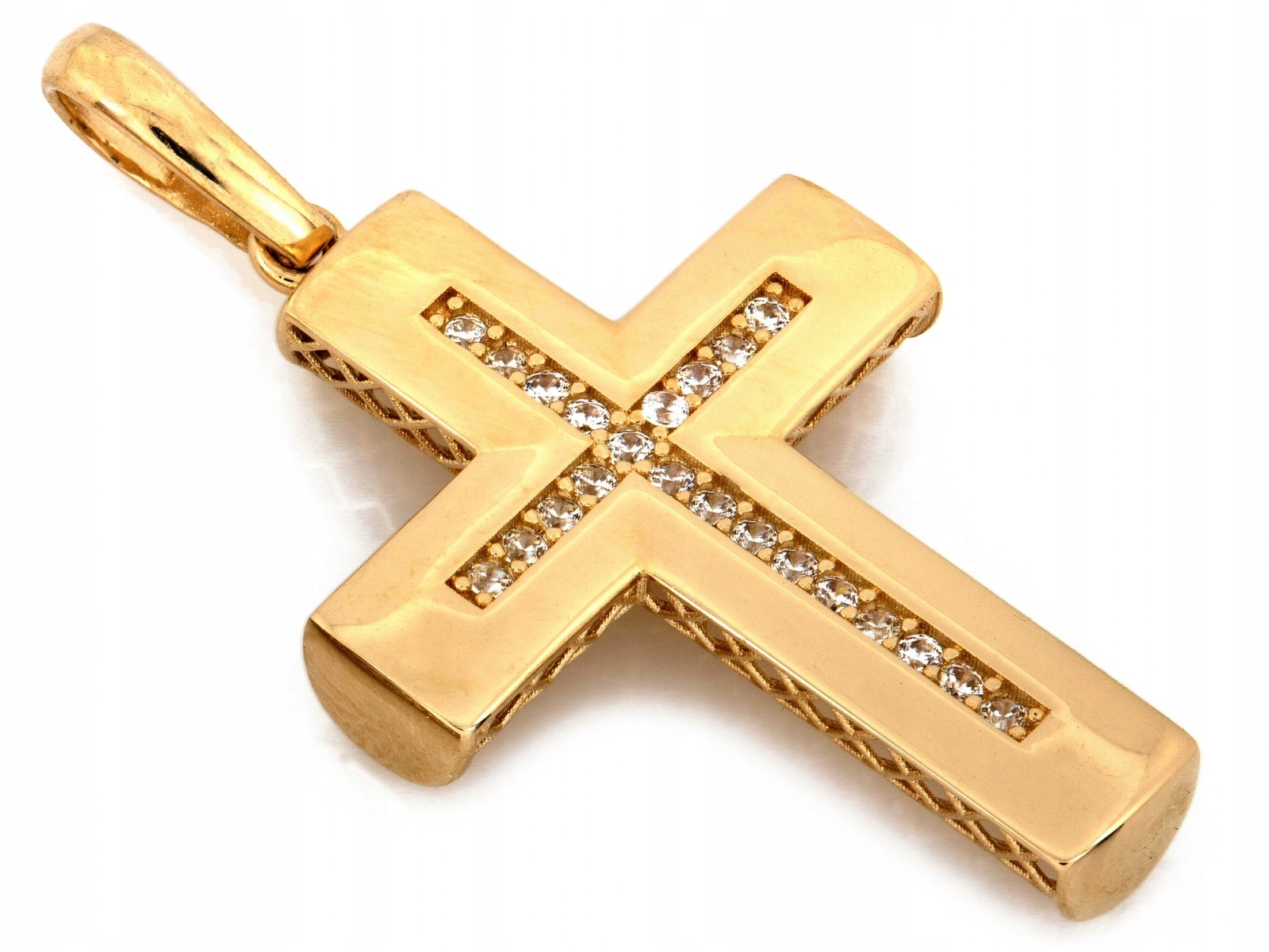 Zlatý elegantní křížek s zirkony 585 14k 2.38g 29mm x 19.8mm