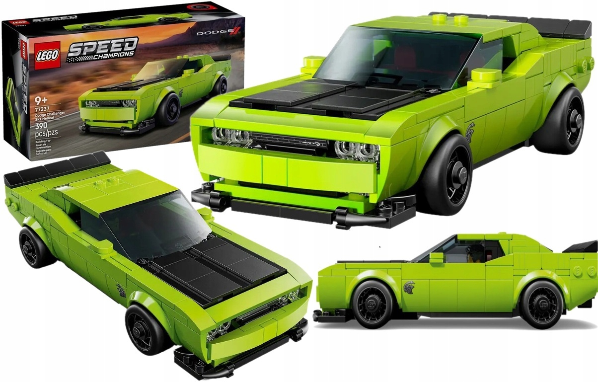 390 dílků stavebnice Lego Speed Champions Dodge Challenger Srt Hellcat 7237