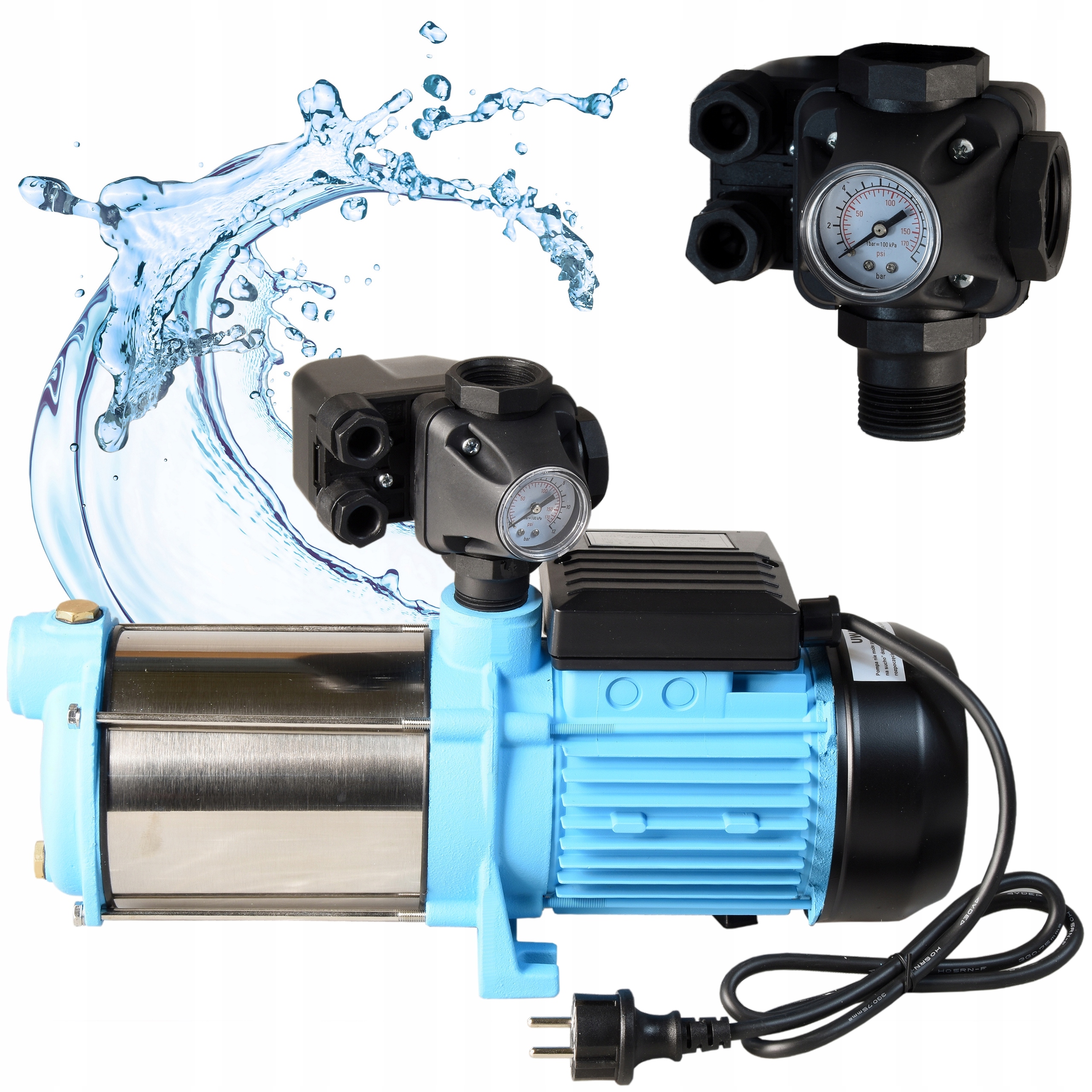 Pompa S Příslušenstvím pro vodu Max-h 1300 W Hydroforu Inox 5520 l/h Výkonná