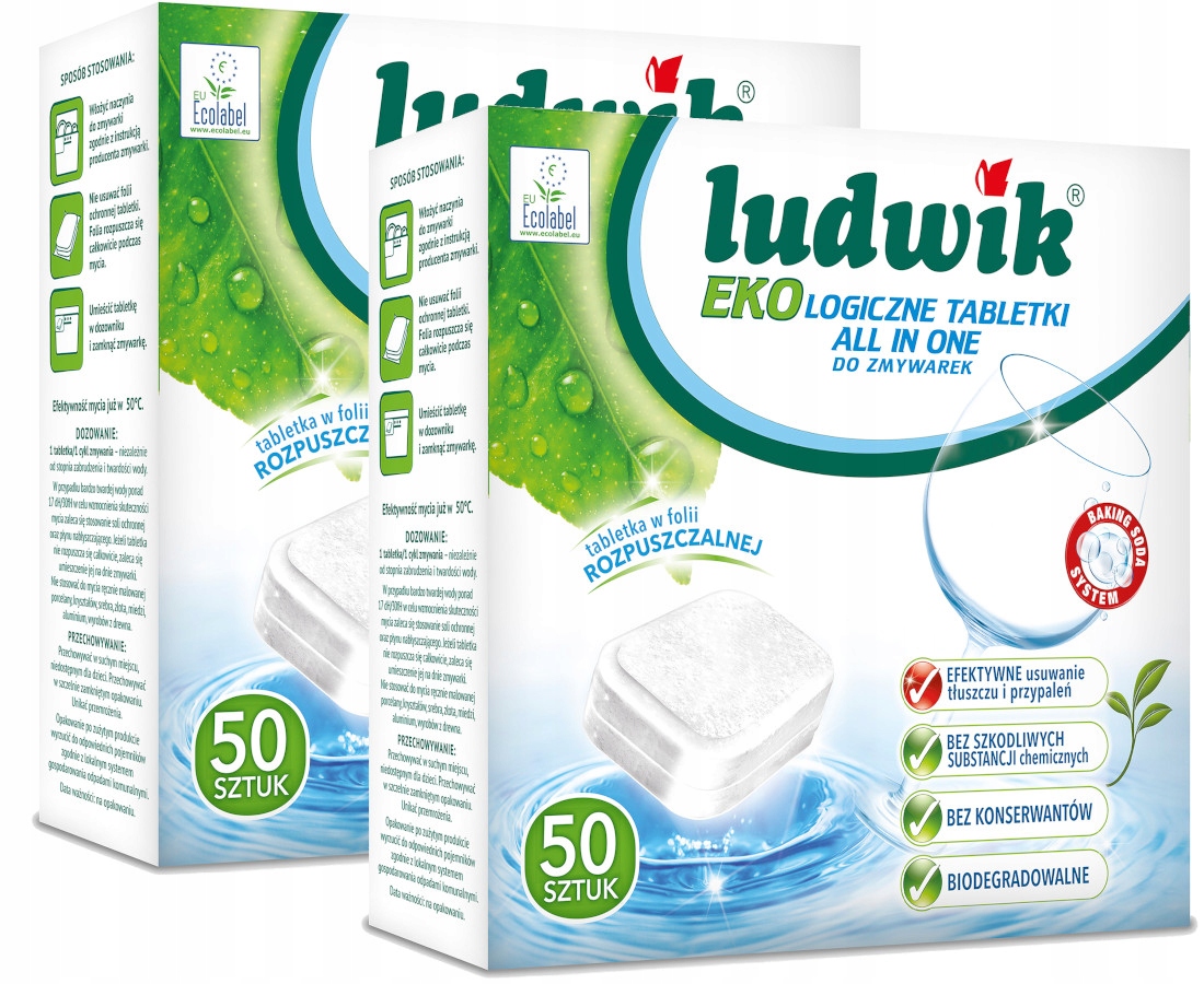 

Ludwik Eko Tabletki ALLin1 do Zmywarki Bio 2x50szt